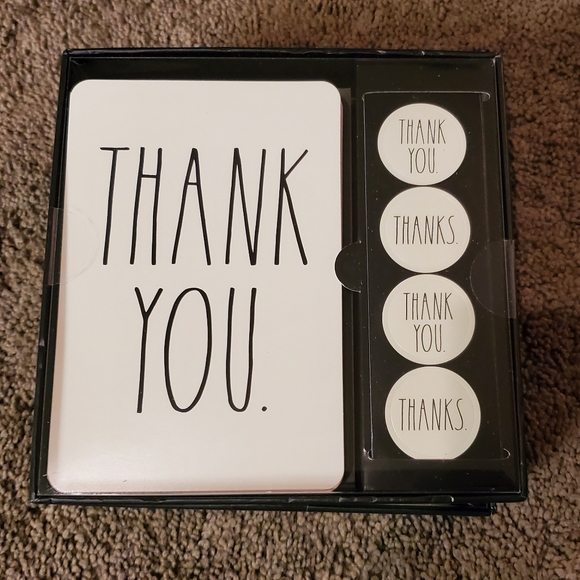 Rae Dunn Other - Rae Dunn - Thank You - Note Card Set - Stickers - off white